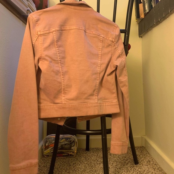 Mauve pink lightly distressed jean jacket - Picture 6 of 6